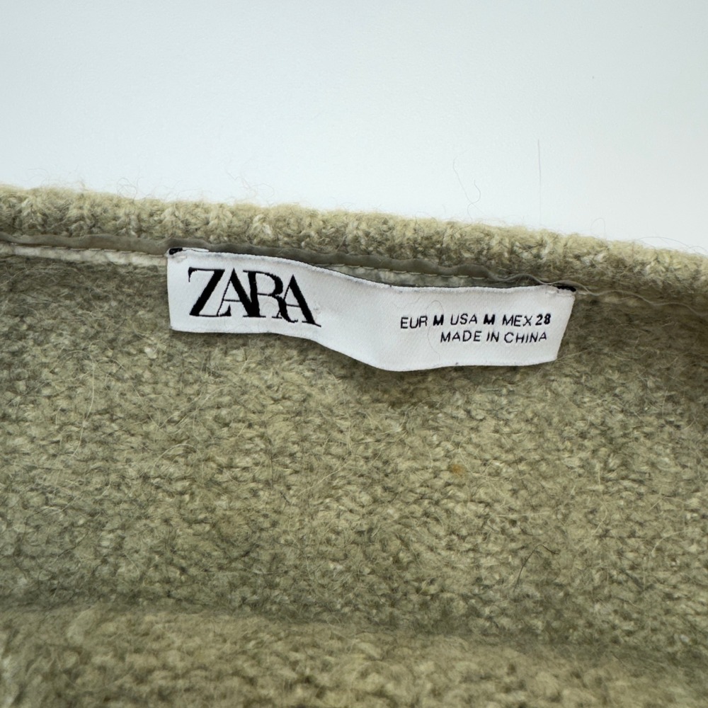Zara Tube Top Womens Medium Green Knit Bustier Corset Strapless - Picture 4 of 8